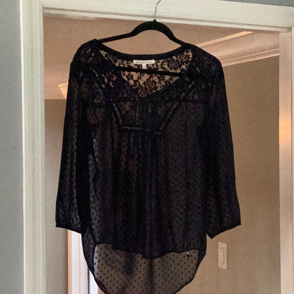 Navy blue lacy top